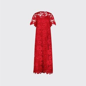 NWT - Floral Lace Scalloped Midi Dress Pearl by Lela Rose